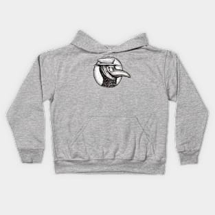 Plague Doctor B&W Dotwork Kids Hoodie